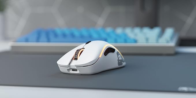 GLORIOUS Model D Wireless Gaming Mouse - 69g Superlight, Lag Free 2.4Ghz Wireless, Up to 71 Hour Battery, RGB, BAMF Sensor, Ergonomic, 6 Buttons - Matte White