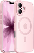Symcele Designed for iPhone 17 Case, Compatible with MagSafe, [Camera Protection] [15FT Military Droptection] Shockproof Translucent Matte Anti-Slip Phone Case, 6.3", Pink