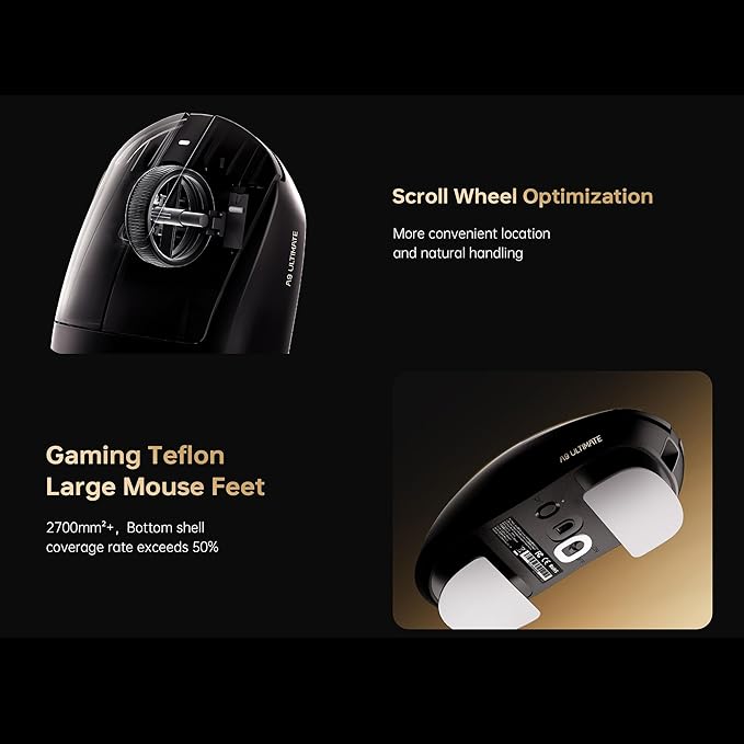 ATK Dragonfly A9 Ultimate Wireless Gaming Mouse, 55g Lightweight, PAW3950 Ultra Sensor, Nordic 54L15 MCU, 8K Polling, 800 Hr Battery Life, Dual-Mode 2.4G/Wired
