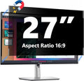 27 Inches Magnetic Computer Privacy Screen Filter | Privacy Shield | Anti Glare | Anti-Blue Light | Eye Protection | Snap On | Widescreen 16:9 Edge-To-Edge Monitor Protector