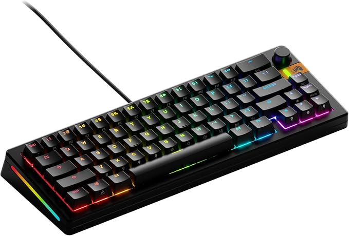 Glorious Gaming - GMMK 3 HE Rapid Trigger Keyboard, Hall Effect, 8K Polling Rate, MX Mechanical & Magnetic Switches, Hotswappable 65% Keyboard, Modular Gasket System, Doubleshot PBT keycaps (Black)