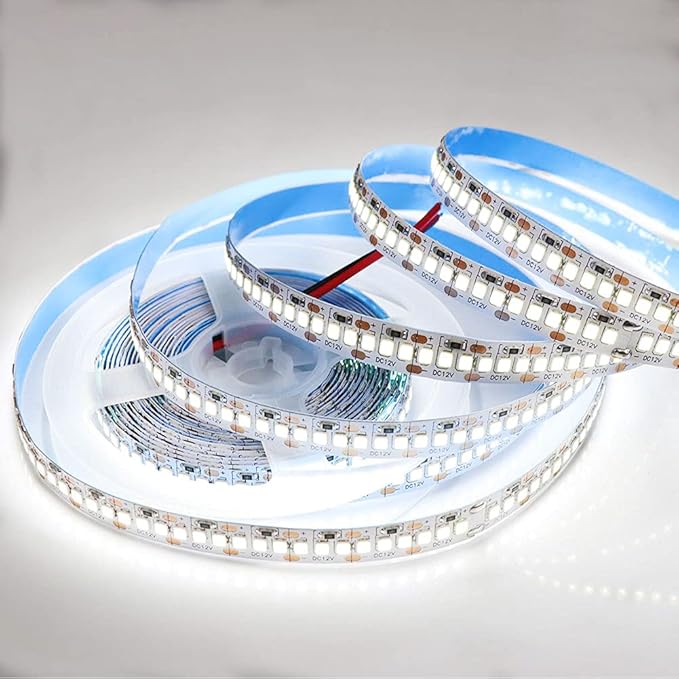 SUYOOULIN LED Strip Lights, SMD 2835 LED Strip, DC12V 1200LEDs 16.4Ft 26000LM High Density LED Light Strips Waterproof IP65, 3 Times Brightness Than SMD3528 LED Strip, Cool White 6500K