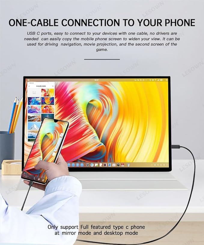QHD 2.5K Portable Monitor 16 inch 2560x1600 USB Type-C HDMI 500Nits High Brightness Gaming Ultra Wide Gamer Display with Speakers Secondary Monitor for Laptop PC Phone Mac (2.5K 144Hz No Touch)