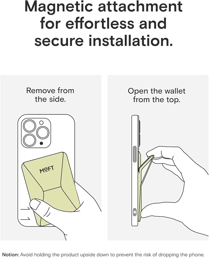 MOFT Magnetic Wallet Stand Compatible with iPhone 17/16/15/14/13/12 Series, Angle Adjustment & Magsafe Compatible MOVAS Phone Stand,Soft Avocado