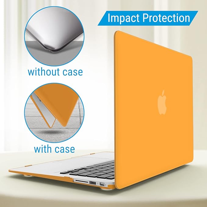 IBENZER Compatible with Old Version MacBook Air 13 Inch Case (2010-2017 Release). Models: A1466 / A1369, Plastic Hard Shell Case with Keyboard Cover for Mac Air 13, Marigold, A13MAGD+1