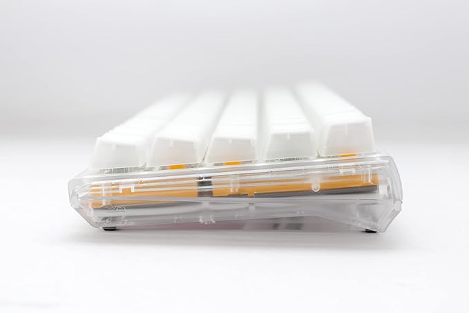 Ducky One 3 Mini Aura 60% Mechanical Keyboard: Quack Mechanics Dampening, Hot-Swappable Cherry MX Red Switches, High-Density PBT Tripleshot Keycaps, RGB, US, White