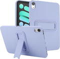 Case for iPad mini 7th & 6th Gen with Kickstand, Soft TPU + Hard PC Ultimate Delicate Touch Feeling Shockproof Protective Back Cover for iPad mini 7th 6th Women Men, Lightpurple