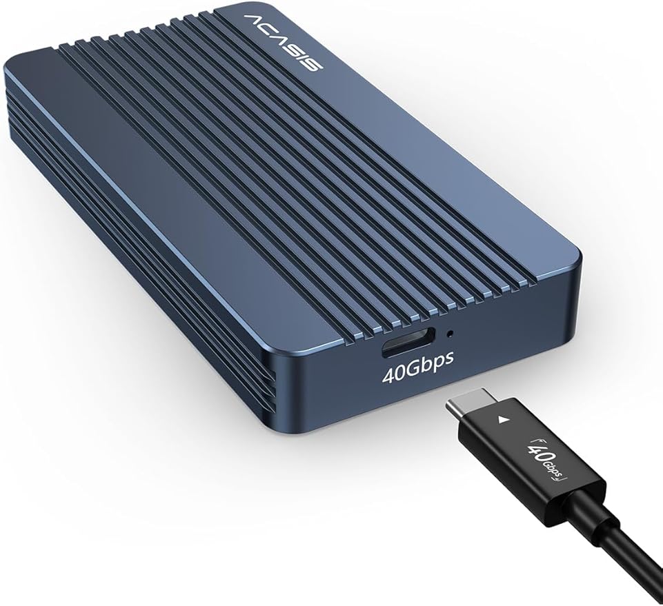 ACASIS 40Gbps M.2 NVMe SSD Enclosure for Thunderbolt 4/3/USB4, with Tool-Free Installation, Aluminum Heat Sink & Noiseless Design, Supports 2280-2230 SSDs for M1/M2 Pro/Max.