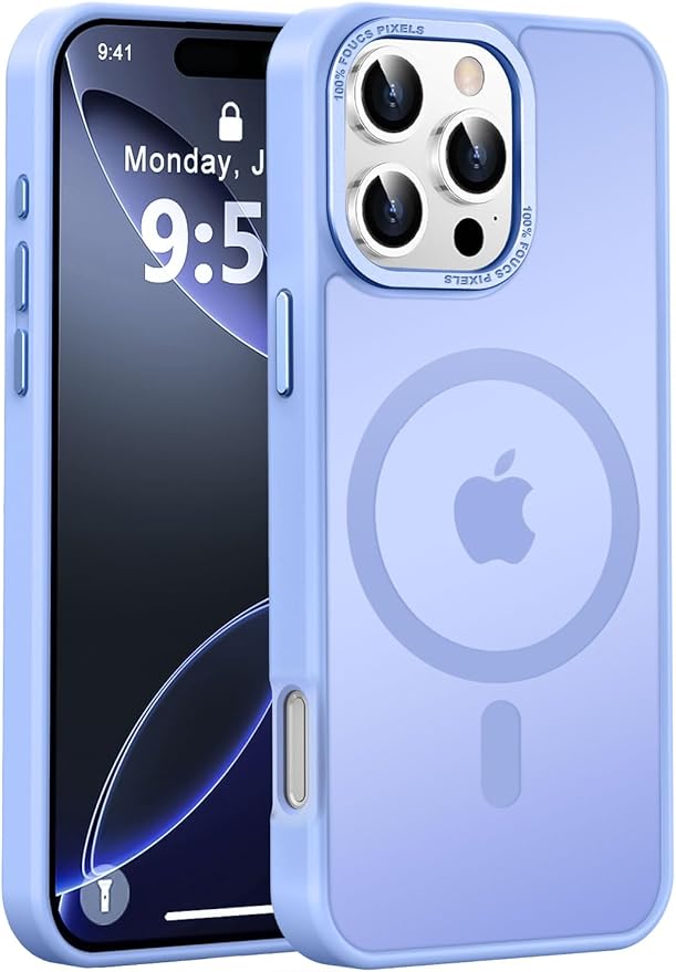 Newfuture Designed for iPhone 16 Pro Max Case with Magnetic [13 FT Military Drop Protection] [Compatible with Magsafe] Slim Translucent Matte Shockproof with Anti-Fingerprint Phone Case, Blue