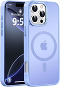 Newfuture Designed for iPhone 16 Pro Max Case with Magnetic [13 FT Military Drop Protection] [Compatible with Magsafe] Slim Translucent Matte Shockproof with Anti-Fingerprint Phone Case, Blue