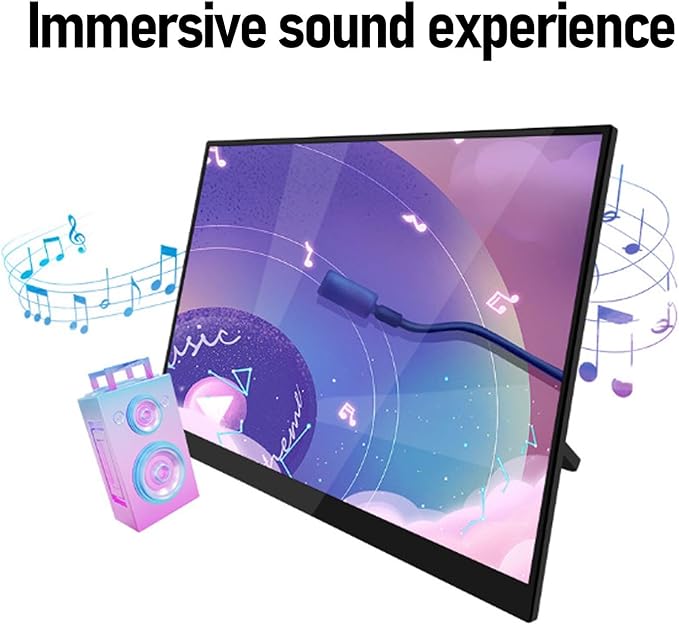 Zunate 16 Inch Portable 4K Computer Display with 120Hz Refresh Rate, USB C and Mini HD Ports, Dual Speakers, Eye Comfort Mode, External Monitor for Laptop Phone Gaming