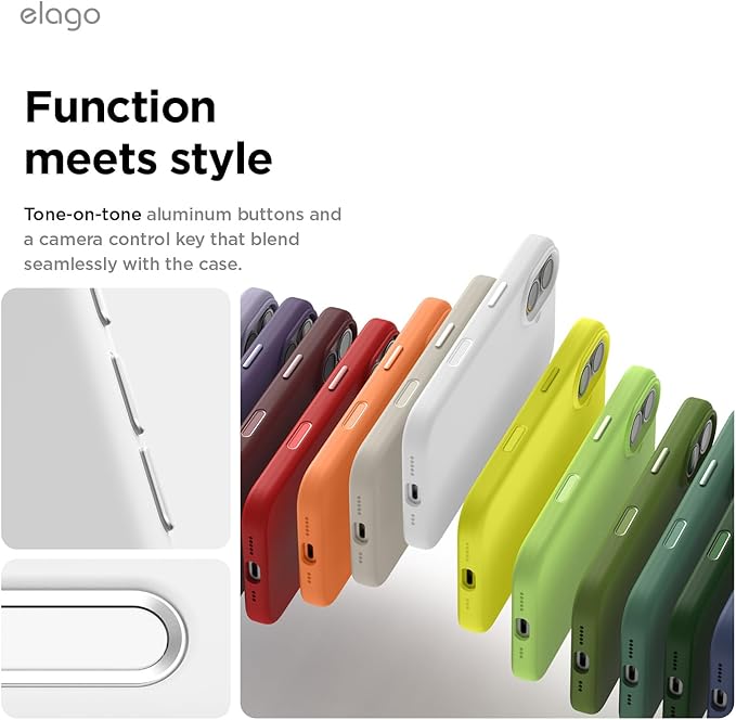 elago Compatible with iPhone 17 Case, Premium Magnetic Silicone Case, Compatible with MagSafe, Liquid Silicone Material, Protective Cover, Shockproof, Slim Phone, 6.3 inch (White)