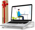 Ventilated Laptop Stand for Desk, Ergonomic Aluminum Laptop Riser, Computer Stand for Laptop, Compatible with MacBook Air Pro, Dell, HP, More 11-17.3 Inches Notebook, Work from Home (Silver)