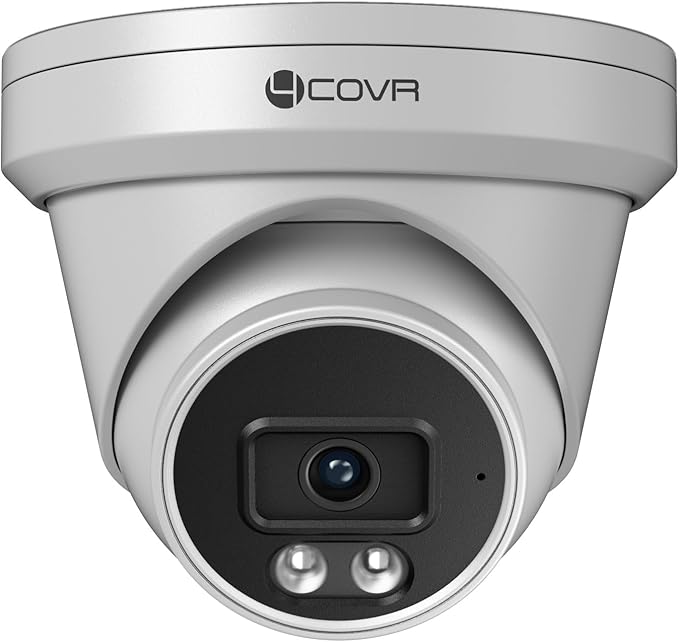 4COVR 4K Security Camera Outdoor, 8MP Ultra-HD PoE Wired Surveillance Video IP Camera Built-in Mic, Smart AI Person/Vehicle Detection, 100ft IR Night Vision, 2.8mm Lens, IP67 Weatherproof, LY97SA8MA