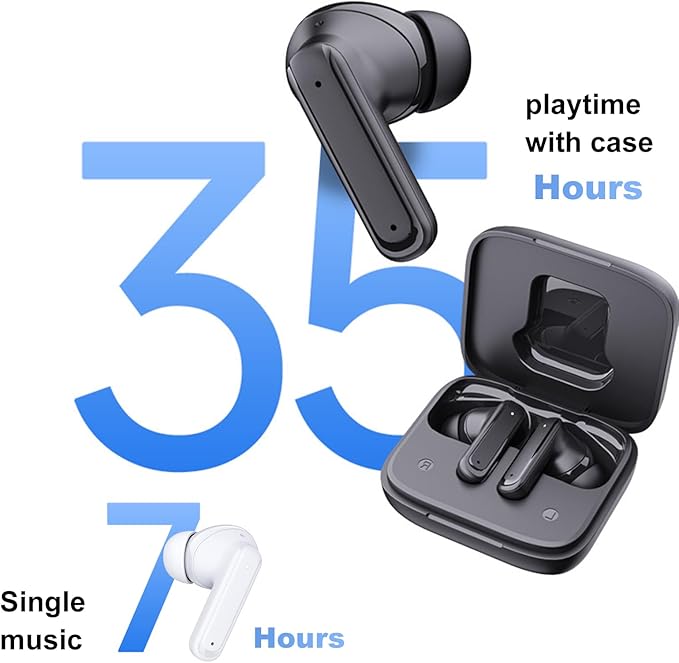 Active Noise Cancelling Smart Touch Screen Earbuds ANC Earphones Wireless Blue Tooth Ear Buds Head Phones Bluetooth In-Ear Headphones TWS True Wireless Earbuds for iPhone Android with Mic Touchscreen