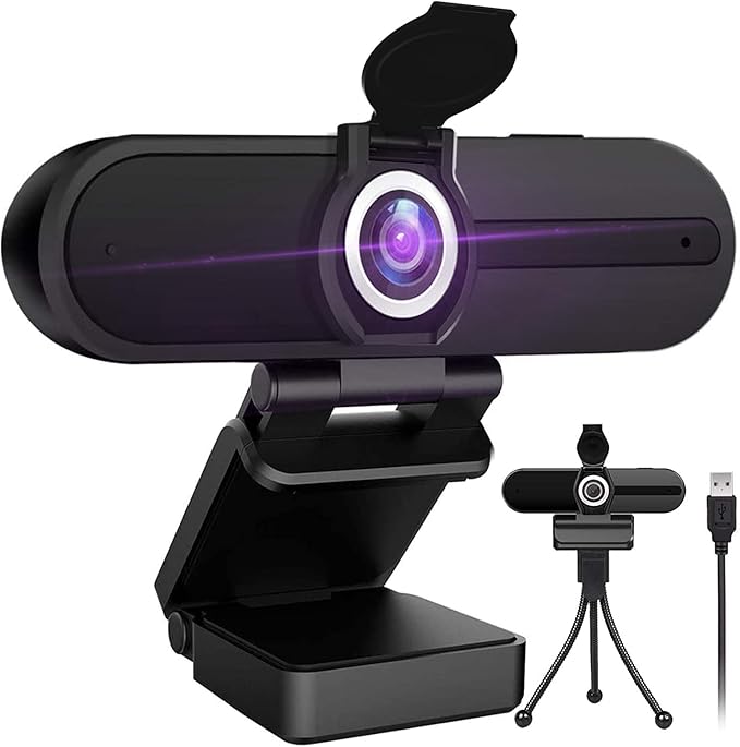 GoHZQ 4K Webcam with Microphone & Privacy Cover - 8MP Ultra HD USB Camera for Computer/Laptop/Switch 2, Pro Streaming Video Calling
