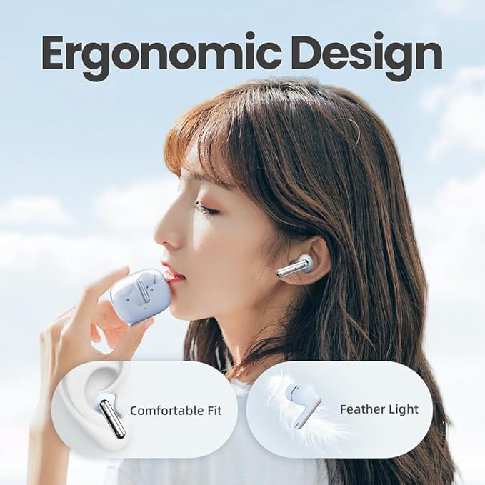 SHANLING MTW60 Headphone TWS Bluetooth 5.3 Earphone HiFi in-Ear Monitor 13mm 35dB with ENC, IPX4 Water Resistance in-Ear Earbuds (Blue)