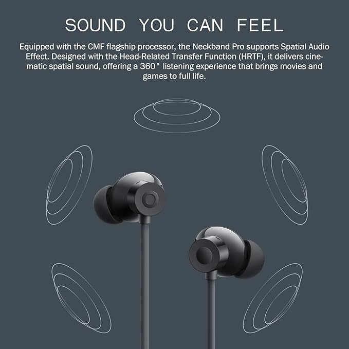 CMF BY NOTHING CMF Neckband Pro Bluetooth Headphones,50dB Hybrid Active Noise Cancelling Earbuds with 5 HD Mics,IP55 BT5.3 37Hours Long Play time Dual Device Connection Neckband Headphones-Light Grey