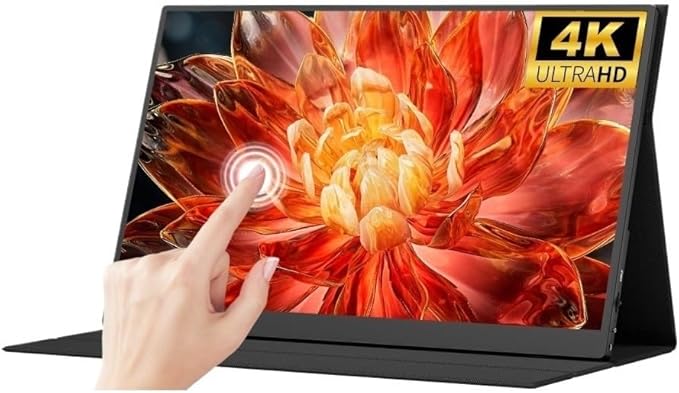 Portable Laptop Monitor 4K HD 17.3-inch IPS 500nit Brightness External Screen for Mobile Phones, Laptops, Game Consoles Gaming Display