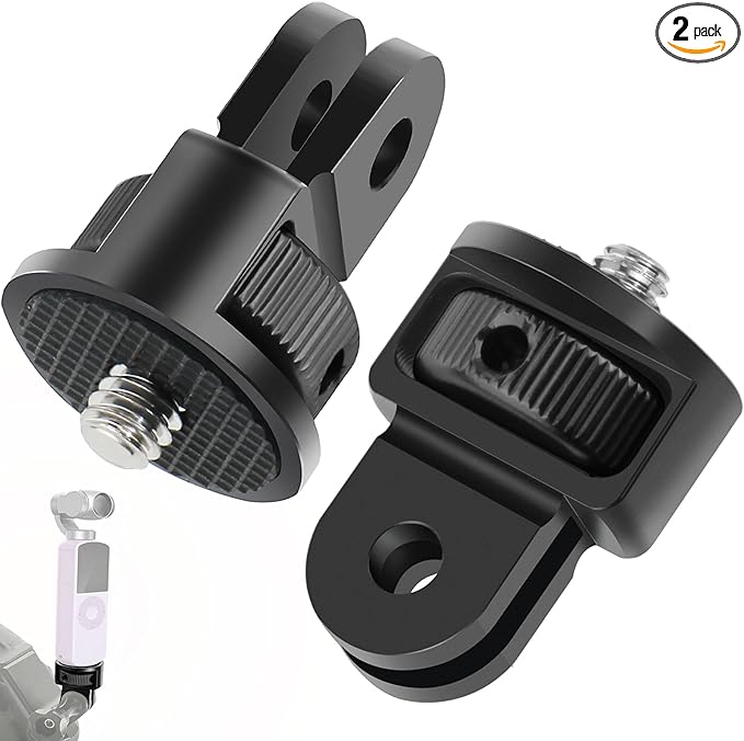 Aluminum Alloy Tripod Adapter,2pcs ¼-20 Conversion for Tripod Mount Adapter,Compatible with GoPro Action Camera / Insta360 / DJI OSMO/Series Action Camera and Other Standard 1/4 inch Accessories