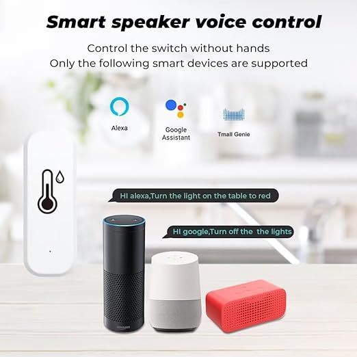 WiFi & Bluetooth Temperature and Humidity Sensor,No Hub Required,Compatible with Alexa and Google Home,for Home, Baby Rooms,Greenhouses Accessories, Garages, Office 2Pack(No Include Battery)