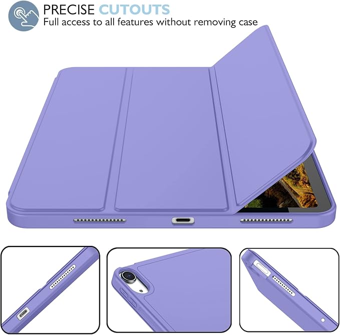 iMieet iPad Air 11 Inch Case M4/M3/M2(2026/2025/2024), iPad Air 5th/4th Generation Case 2022/2020 10.9 Inch with Pencil Holder,Trifold Stand Smart Case with Soft TPU Back(Slate Blue)