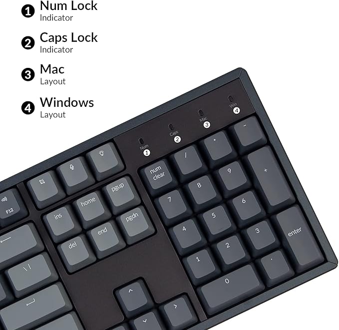 Keychron K10 RGB Full Size Layout Hot-Swappable Mechanical Keyboard for Mac Windows, Multitasking 104-Key Bluetooth Wireless/USB Wired Gaming Keyboard with Keychron Super Red Switch Aluminum Frame