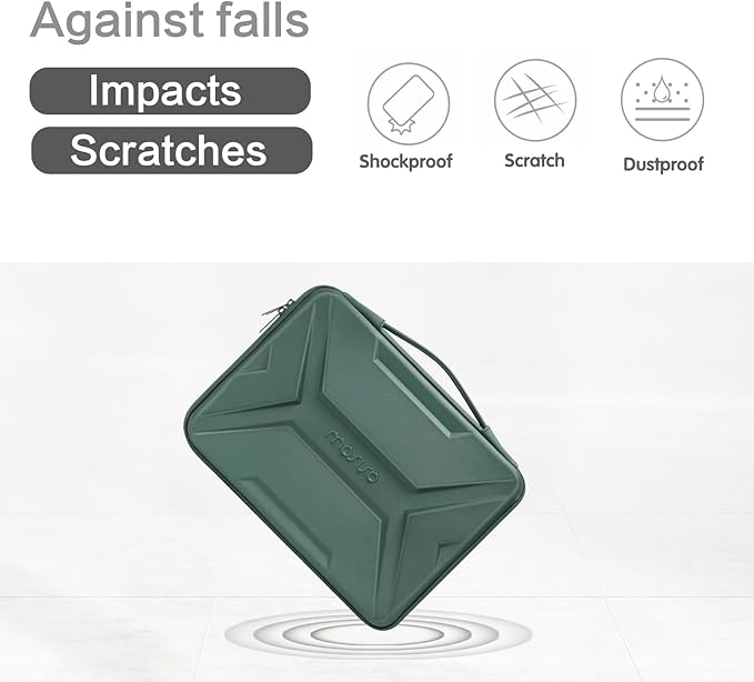 MOSISO 15-16 inch Laptop Hard Case, 15.6 inch Waterproof Shockproof Computer Bag Compatible with MacBook HP Dell,Artistic Geometric EVA Carrying Sleeve Laptop Case Hard Shell with Handle,Antique Green