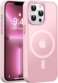 Newfuture Designed for iPhone 13 Pro Max Case with Magnetic [13 FT Military Drop Protection] [Compatible with Magsafe] Slim Translucent Matte Shockproof with Anti-Fingerprint Phone Case, Tender Pink
