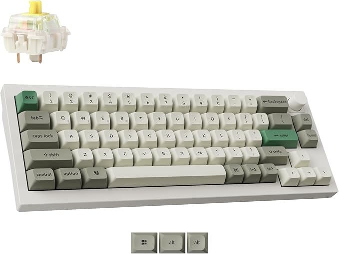 Keychron Q2 Max Wireless Custom Mechanical Gaming Keyboard, QMK/VIA Programmable Knob 2.4 GHz/Bluetooth 5.1/Wired, 65% Compact RGB Hot-Swap with Gateron Banana Switch for Mac Windows Linux - White