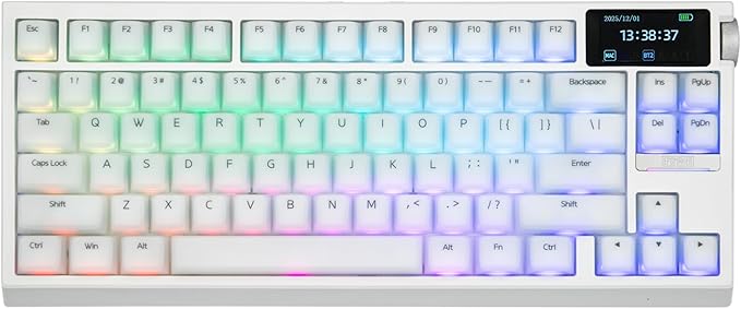 EPOMAKER AegisSil Keycap Set, Silicone Material, Cherry Profile, 113 Keys, 65%/75%/96%/Full Size, Custom Keyboard Keycaps Set for Cherry MX, Kailh, Outemu, Gateron Mechanical Gaming Keyboard (White)
