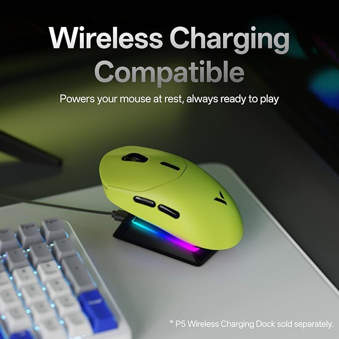 Rapoo VT2 Wireless Gaming Mouse, True 8K Wireless Polling Rate, 53g Lightweight, Up to 750 Hr Battery, Nordic nRF54L15 MCU, 100-Million Mechanical Switch, 10 Programmable Buttons, Macro Enabled