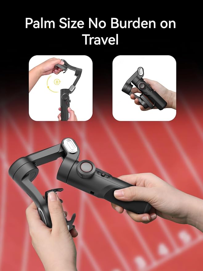 AOCHUAN Gimbal Stabilizer for Smartphone with AI Tracking Sensor, Gimbal with Focus Wheel for Phone/Android, Phone Stabilizer with 7.0 Anti-Shake for Video Recording-Smart XE AI
