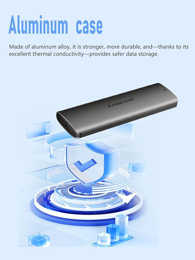 Lemorele Aluminum M.2 NVMe Enclosure,USB 3.2 Gen2 10Gbps Tool-Free ,SSD Enclosure for NVMe PCIe M-Key,Nvme USB Adapter Support UASP Trim for 2280 2260 2242 2230(Sata NOT Supported)