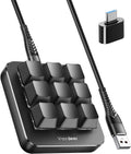 Vaydeer One-Handed Mechanical Keyboard Support NKRO, Hotkeys, One-Click Start,9 Fully Programmable Keys with Floating Window and Macro Multifunctional Keypad for iOS,Windows, Gift Idea for Him/Her