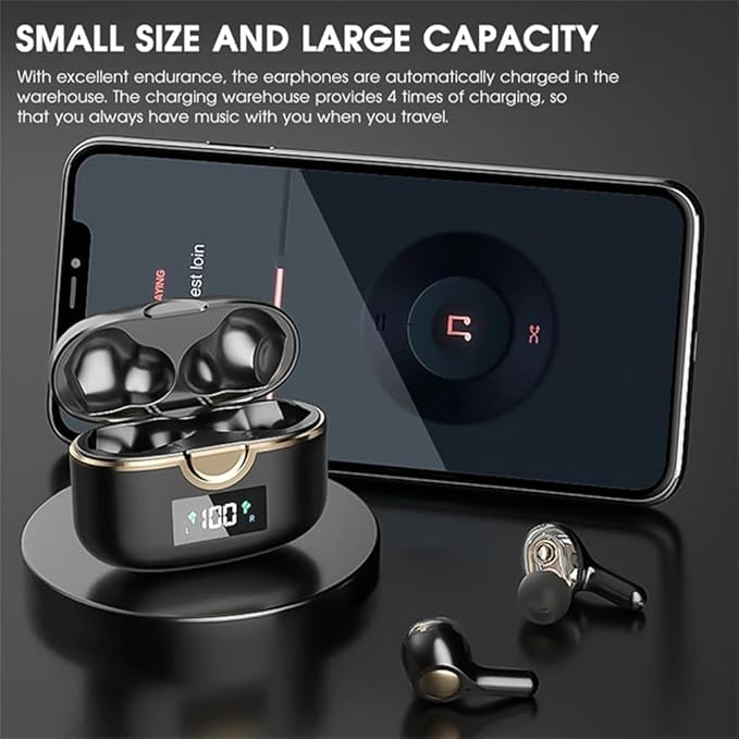 TWS True Wireless Earbuds, ANC Active Noise Cancelling Touch Control Bluetooth 5.0 Headphones with Mic, IPX5 Waterproof Deep Bass Stereo Headset in Ear for Android iOS,White