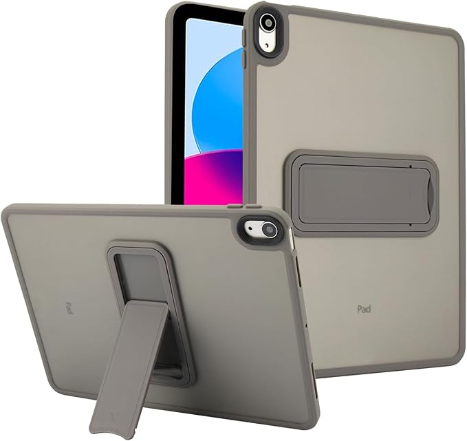 Shockproof Case for iPad (A16) 11th/10th Generation 10.9 inch 2025/2022, Kickstand Slim Fit Rugged Bumper Lightweight Anti-Scratch Bumper Case Cover for iPad 11th/10th Gen, Gray