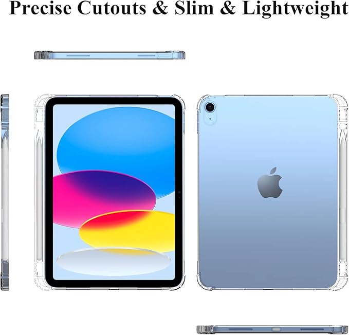 Clear Case for iPad (A16) 11th Generation 11 inch 2025 & iPad 10th Generation 10.9 inch Cover 2022 with Pencil Holder,UUcovers Lightweight Thin Crystal Transparent Shockproof Soft TPU Back Shell,Clear