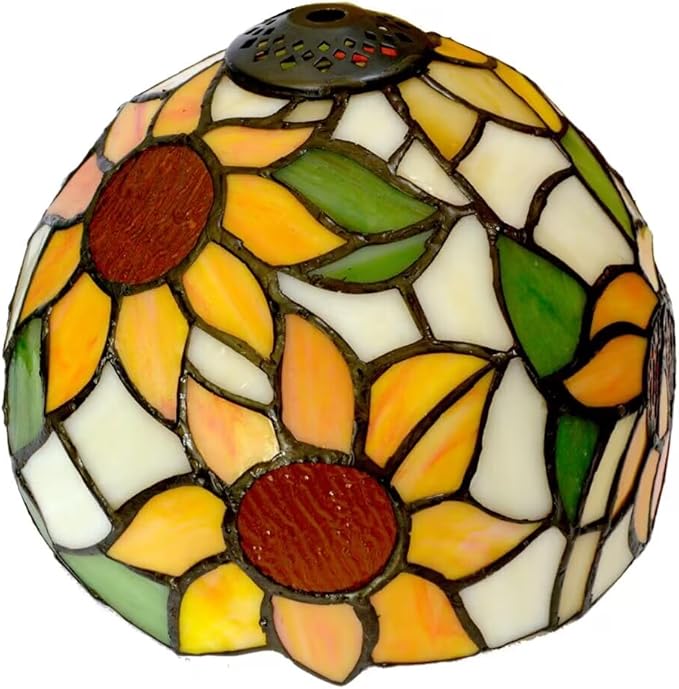 BMXKPO Tiffany Lamp Stained Glass 3 Way Table Lamp,Yellow Sunflower Bedside Table Lamp LED E26 Bulb, for Bedroom Living Room,Included 3 Way LED Bulb