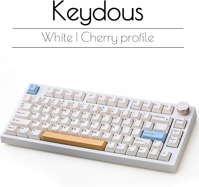 NJ80-AP Wireless Mechanical Keyboard with Knob Bluetooth 5.0/2.4G/Wired Connection 75% Hot Swappable Custom RGB Programmable Gaming Keyboard with PBT Keycap for Win Mac
