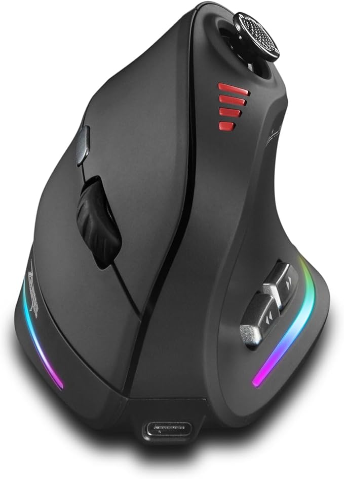 JOMAA Triple Mode Wireless Gaming Mouse - 24000 CPI, Bluetooth 5.0, 2.4GHz, Wired RGB Ergonomic Mouse with 12 Programmable Buttons for laptops, Desktop Computers, Tablets