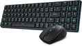 Redragon BS8773 Wireless Keyboard and Mouse Combo, 78 Keys 2.4Ghz Wireless Low-Profile Mechanical Brown Switch Keyboard w/Slim Compact Design & Single Blue Backlit, Comfort Grip 2400 DPI Max Mouse