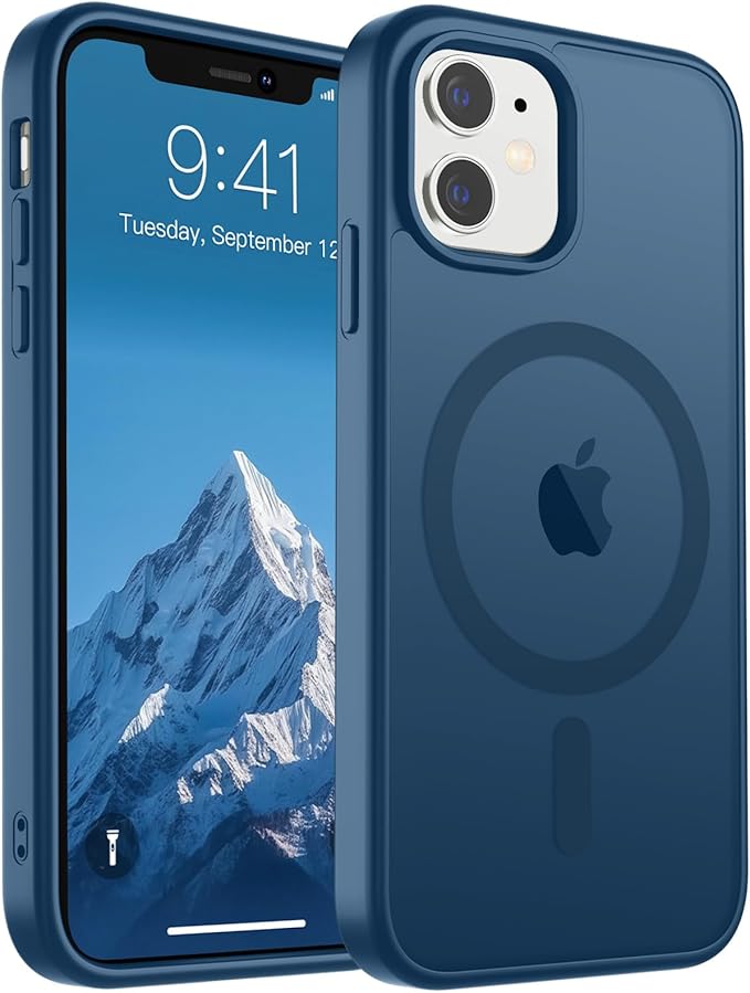 SUPFINE Magnetic for iPhone 11 Phone Case (Compatible with MagSafe)(Military Grade Drop Protection) Translucent Matte Shockproof with Anti-Fingerprint Phone Case,Deep Blue