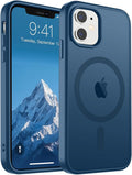 SUPFINE Magnetic for iPhone 11 Phone Case (Compatible with MagSafe)(Military Grade Drop Protection) Translucent Matte Shockproof with Anti-Fingerprint Phone Case,Deep Blue