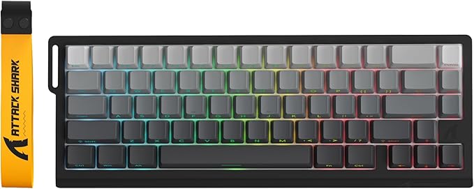 ATTACK SHARK X68 PRO HE Wireless Rapid Trigger Gaming Keyboard with Adjustable Actuation,8K Polling Rate,Hall Effect Magnetic Switch,Hot-Swap,RGB Backlit,BT/2.4GHz/Wired,for FPS Games-Moonlit Night