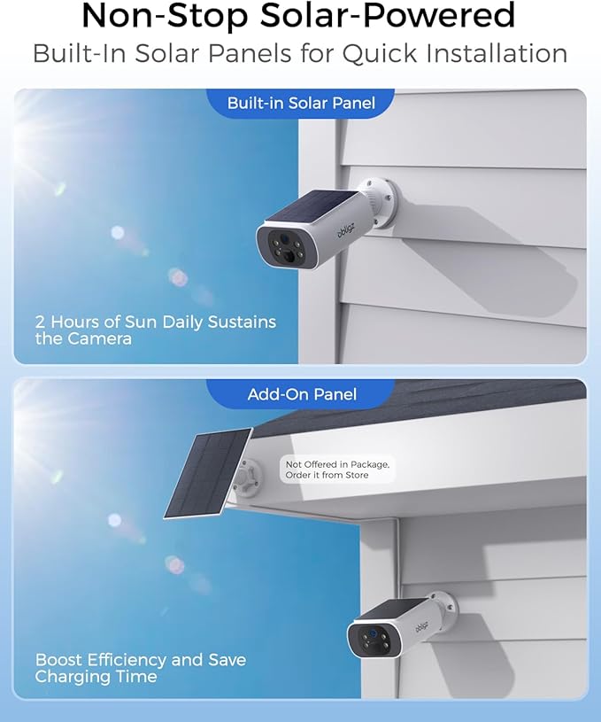 Solar Security Cameras Wireless Outdoor, 4MP Cameras for Home Security Camera System, 64GB Local Storage, No Subscription, Easy Setup, Color Night Vision, 2.4 & 5G WiFi, 2-Cam Kit