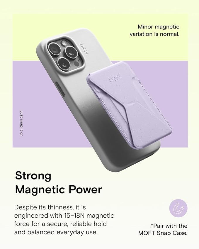 MOFT Magnetic Wallet Stand Compatible with iPhone 17/16/15/14/13/12 Series, Angle Adjustment & Magsafe Compatible MOVAS Phone Stand,Peony