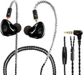 in Ear Monitor Headphones, HiFi Stereo IEM Earphones, Dynamic Dual Driver Wired Earbuds with Detachable Cable, Noise Canceling Headset for Singers Musicians Drummers Audiophile (Black)