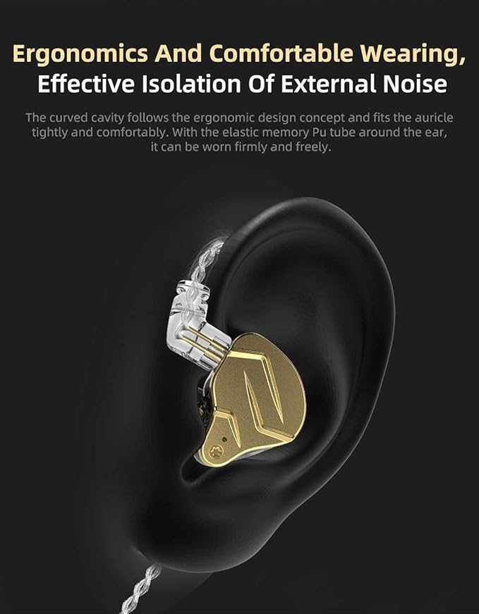 KZ ZSN Pro X in Ear Monitor Dual Driver IEM Earphone 1BA 1DD Wired Earphone HiFi Sport Gaming Earbuds Headphones Compatibility for Phone Computer Tablet