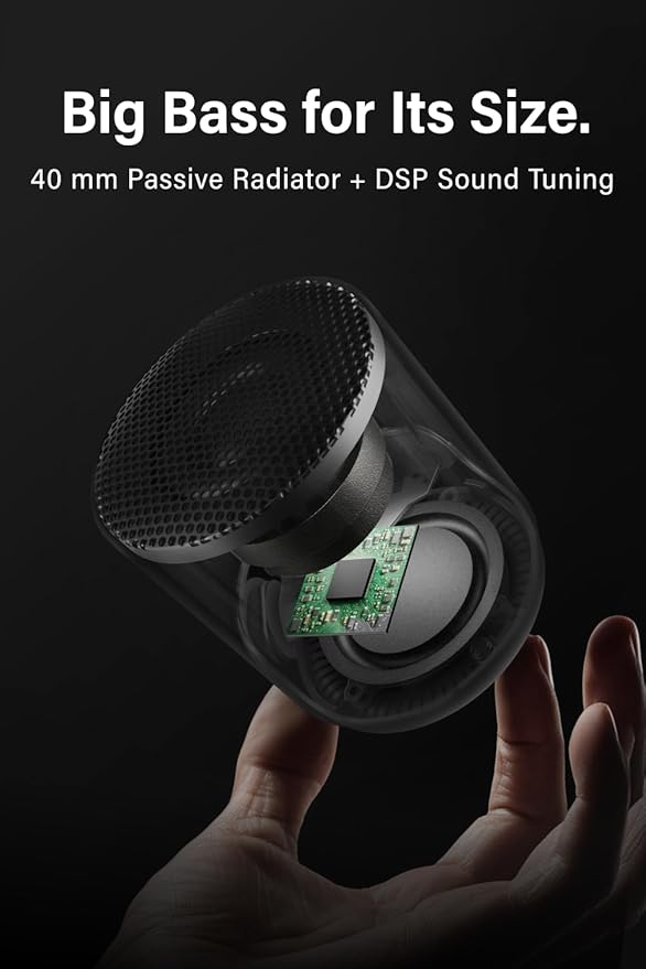 FUNLOGY Portable Mini2 Bluetooth Speaker, Wireless Portable Speaker with Deep Bass, IPX7 Waterproof, TWS Stereo Pairing, Built-in Mic, Small Speaker for Shower, Outdoor, Travel, Black